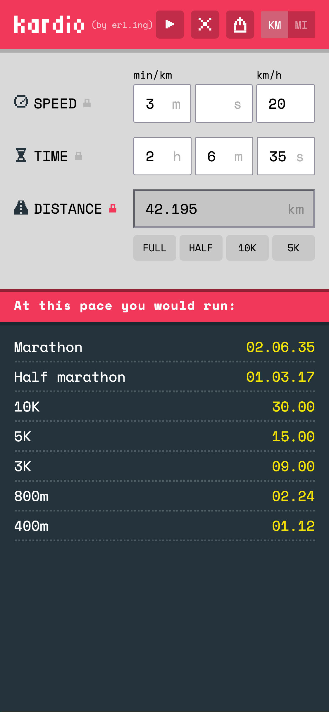 Skjermbilde av kardio