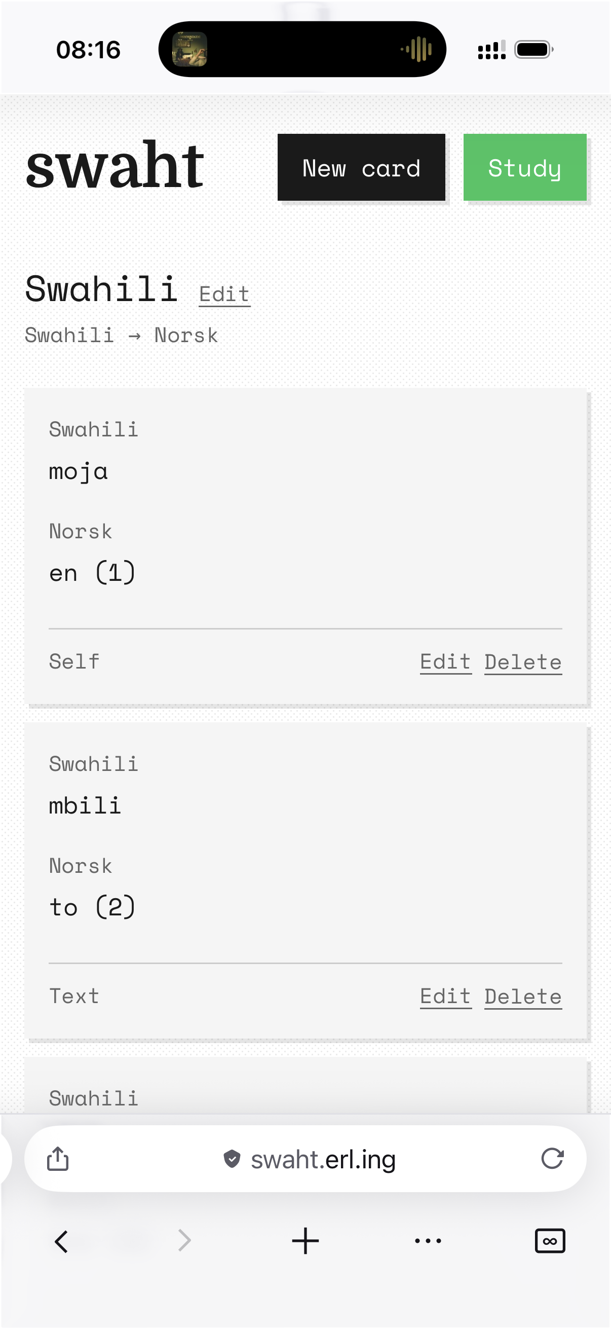 Skjermbilde av Swaht